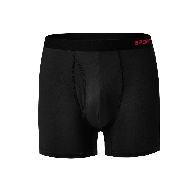 (image for) 3pcs Men's Black Boxer Briefs Breathable Comfy Boxer Trunks, Elastic Sports Shorts, Men's Casual Underwear For Daily Wear S-XL