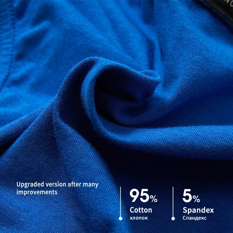 (image for) 4pcs Men's Cotton Briefs Breathable Solid Color Panties Men Underwear Comfortable Loose Fit Underpants