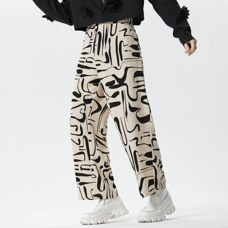 INCERUN Men Print Pants Casual Fashion Straight Legged Trousers for Men Large Size S-5XL (image for) INCERUN Men Print Pants Casual Fashion Straight Legged Trousers for Men Large Size S-5XL